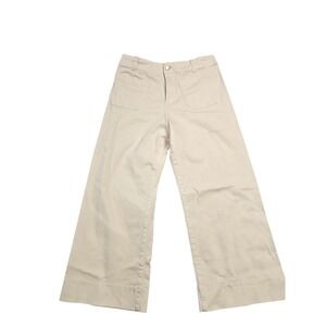 LC Lauren Conrad Super High-Rise Wide Leg Crop Jeans Stone White 16 NWT